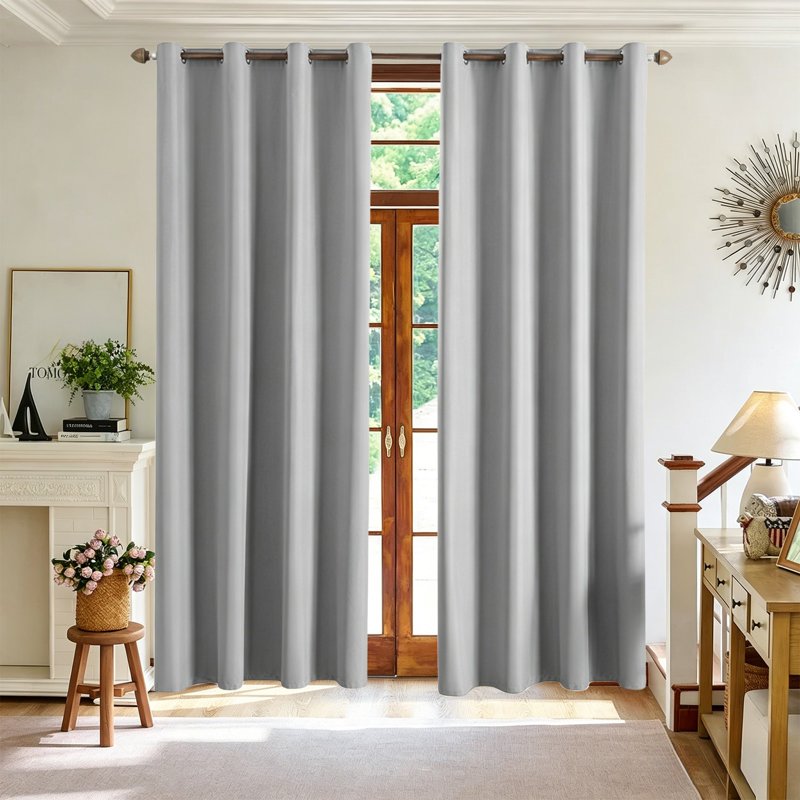 Blackout Insulated Curtain for Bedroom & Living Room - 59x63in No Drill Window Drape