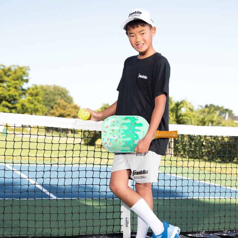 Youth Pickleball Paddle with Max Grit Fiberglass Surface - Franklin Sports Junior Paddle - USA Pickleball Approved - Ice Cream Variation