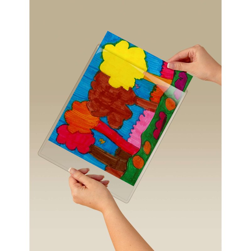 Display Pocket for 8.5x11 Documents with Command Hanging Strips - Clear Plastic
