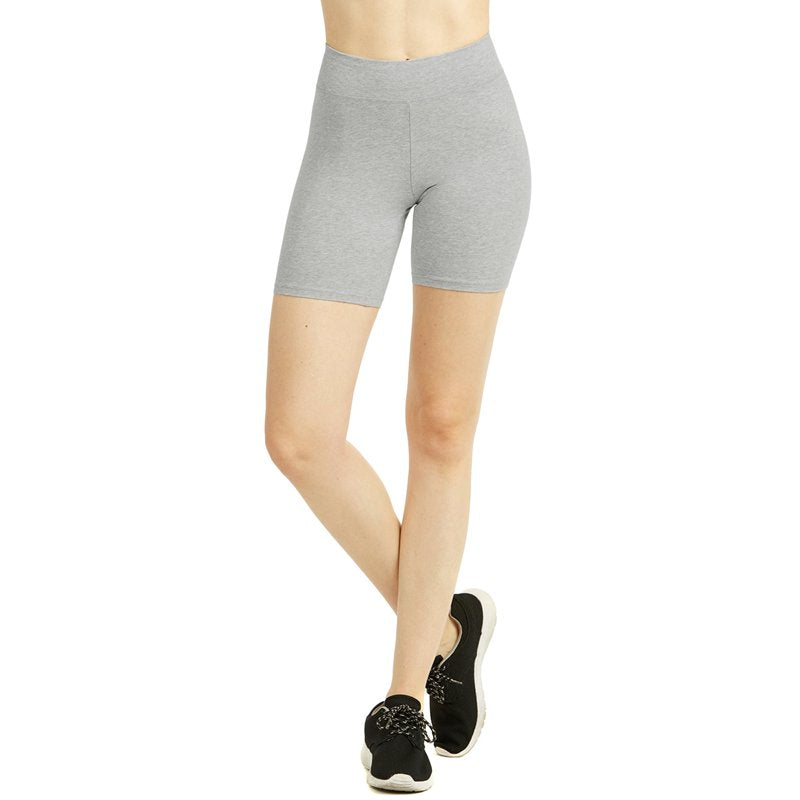 Women’s Cotton Biker Shorts with Wide Waistband - Multiple Lengths & Colors