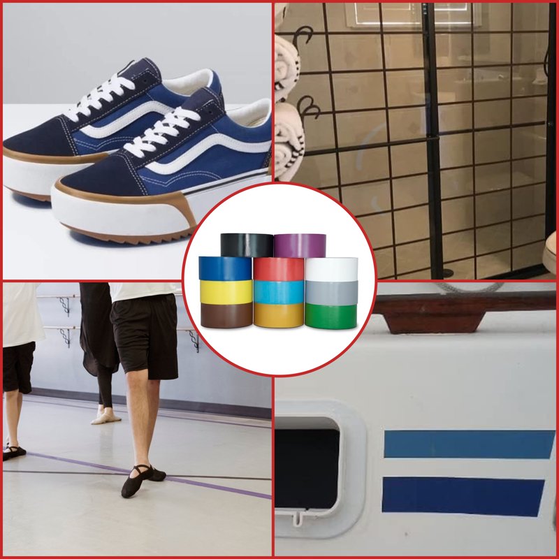 Rainbow Vinyl Pinstriping Tape for Dance Floors & Safety Marking