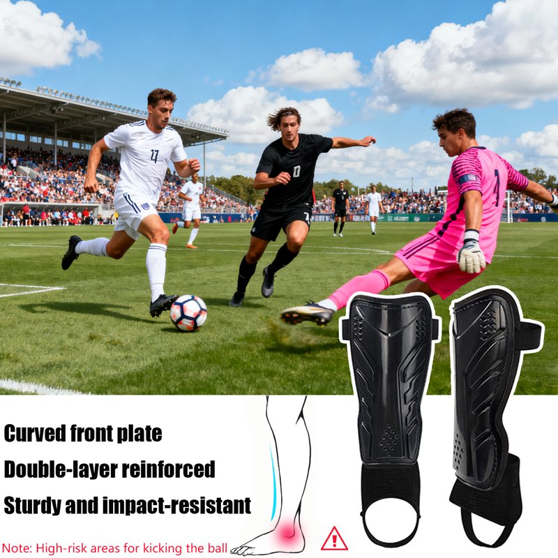 BTideas Soccer Shin Guards Sleeves with Ankle Protection, Adjustable Strap - S (3'11"–4'7")