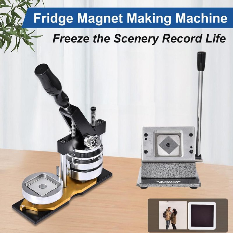 Photo Magnet Maker Machine with 100-Set Consumables - 2x2 Inch DIY Refrigerator Magnets