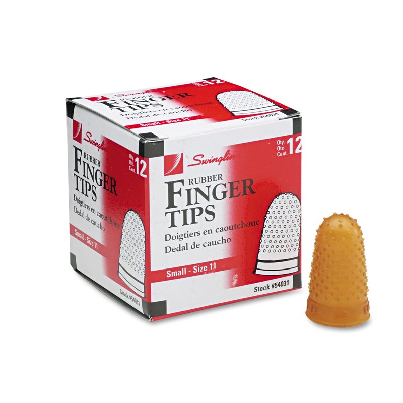 Rubber Fingertips #11 - Amber, 9/16 Inch Diameter, Box of 12