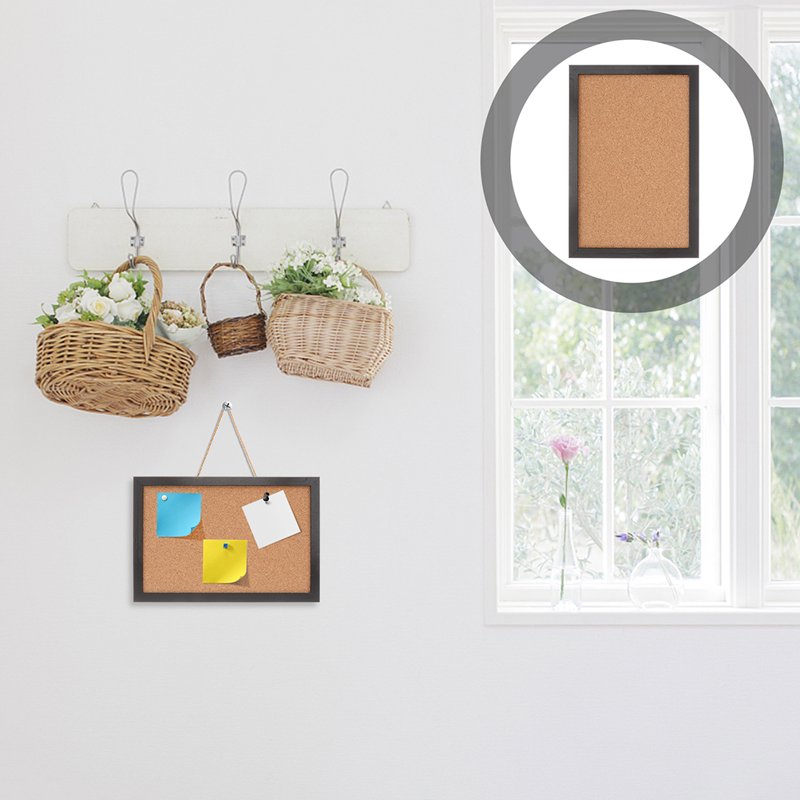 Black Cork Board with Frame for Wall Decor - Home Office & Living Space