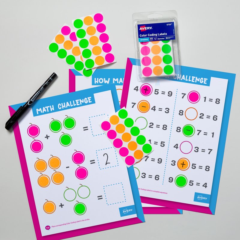 Neon Dot Stickers Assorted Colors 3/4 Inch - Removable Office & Craft Labels