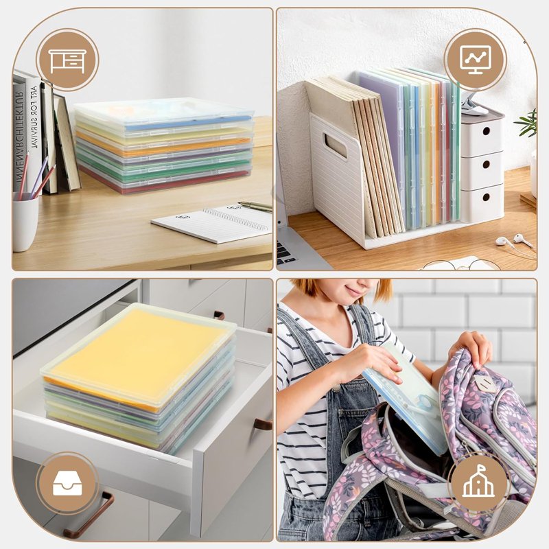 6 Pack Clear Plastic Storage Boxes for Photos & Documents - Large Organizer Case with Latches