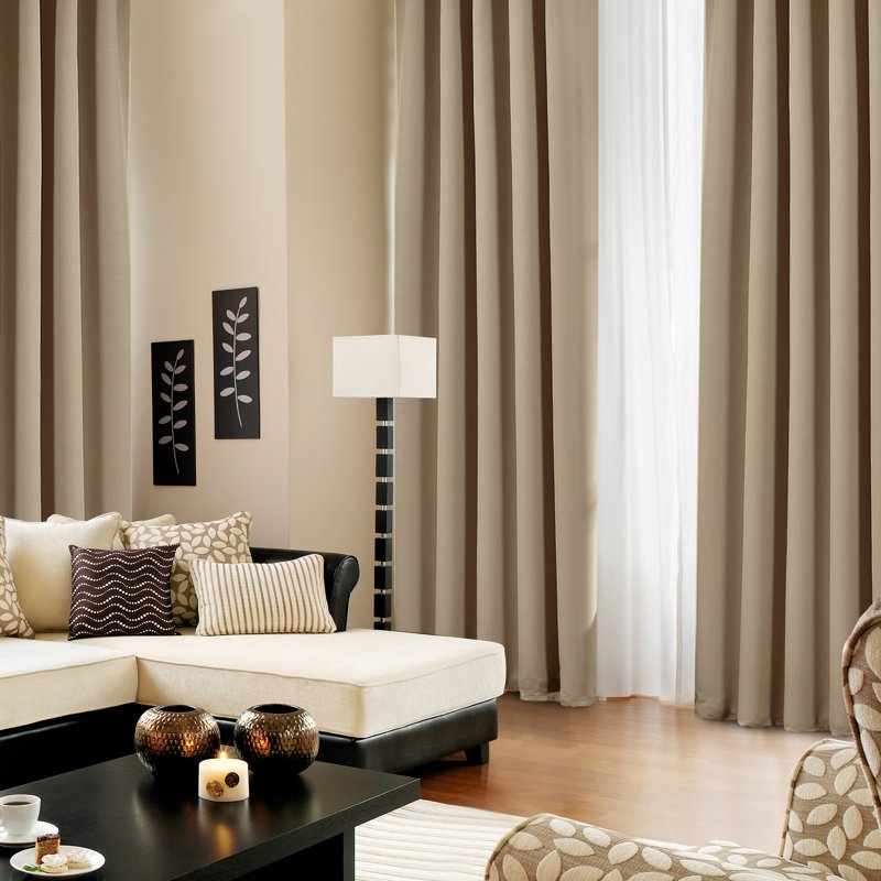 Blackout Curtains with Back Tab 2 Panels - Energy Saving Thermal Drapes for Home