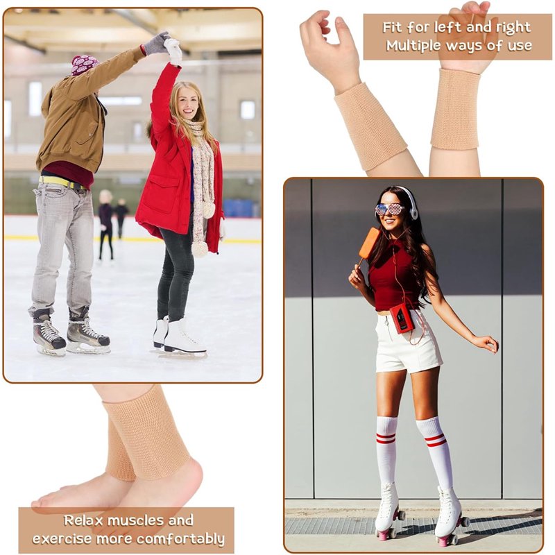 Ankle Gel Sleeves 2-Pack Support & Protection for Ice Skating Skiing