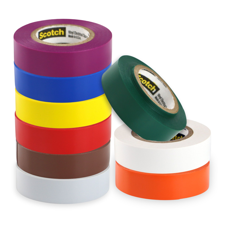 Electrical Tape Vinyl Insulation Tape 1/2 in. x 20 ft. Orange Multipack