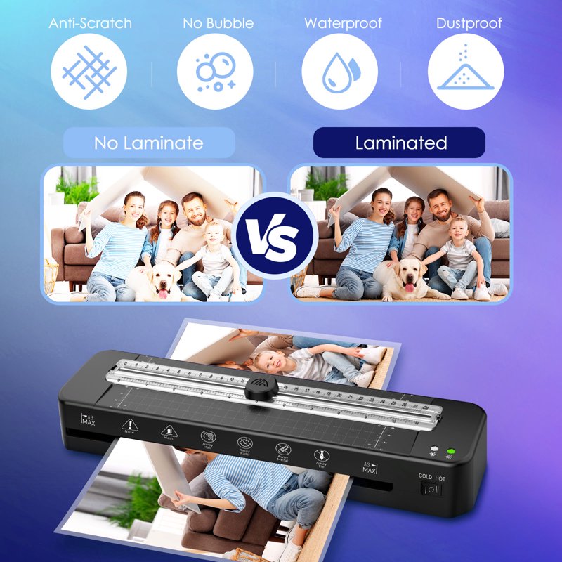 13-Inch Thermal Laminator Machine with Sheets for Documents & Photos