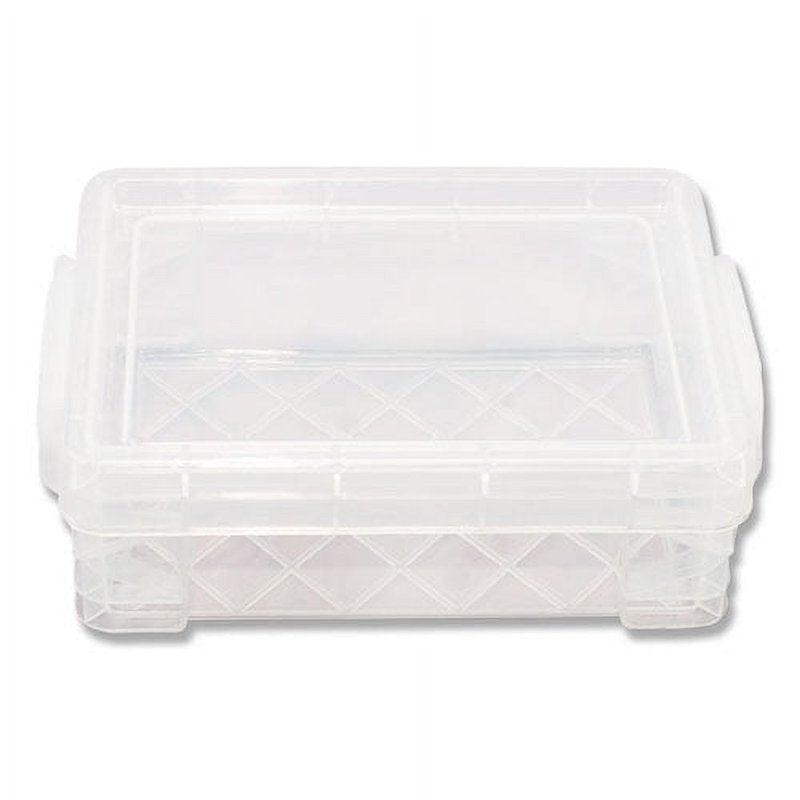 Stackable Crayon Box with Secure Lid - Clear Plastic Storage Organizer
