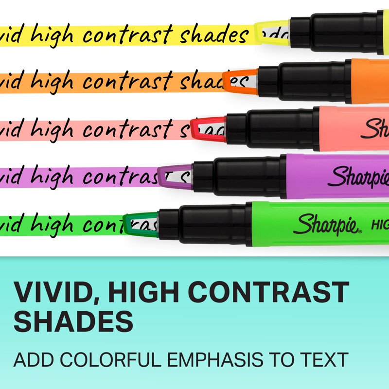 Sharpie Clear View Highlighter Set - Assorted Pocket Markers, 8 Count
