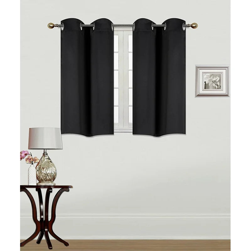 Thermal Blackout Window Curtain Panel 28x36 Grommet Top Light Blocking