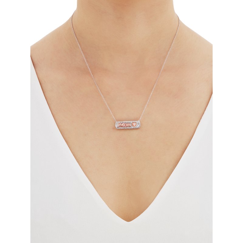 Mother of Pearl Heart Pendant Necklace in Sterling Silver & 14K Rose Plate - 18 Inch