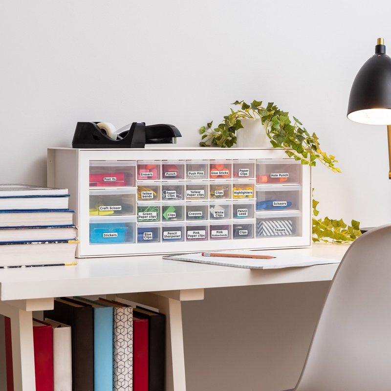 Stackable 26-Drawer Plastic Storage Cabinet for Crafts Hardware Organization