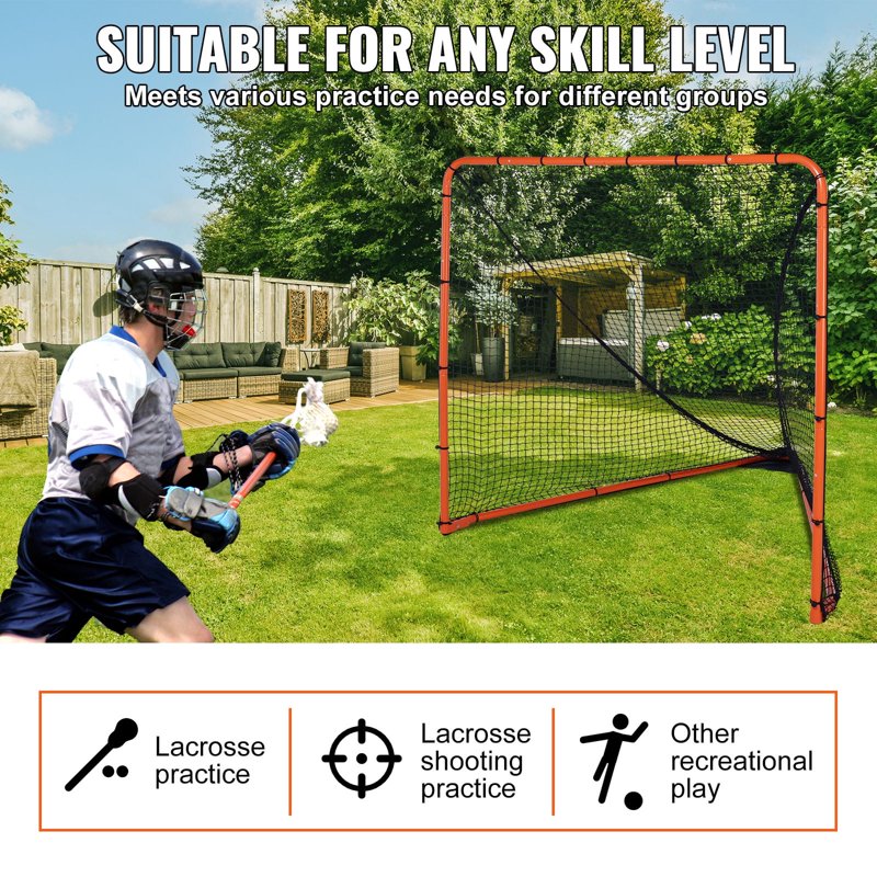 6x6 ft Lacrosse Goal Net for Backyard Training and Practice Equipment