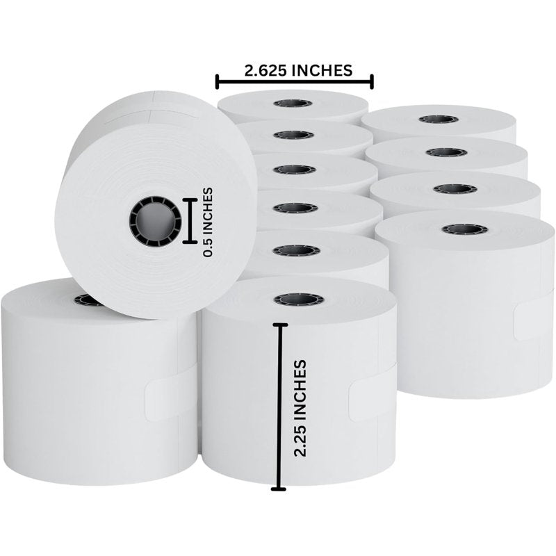 Office Adding Machine Tape Rolls 2 1/4 Inch x 150 Ft 96-Pack - Made in USA