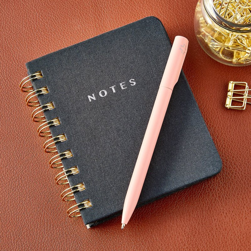 Small Memo Spiral Notepad 4x5 Inches - 192 Ruled Pages, Hard Cover, Twin-Wire Binding
