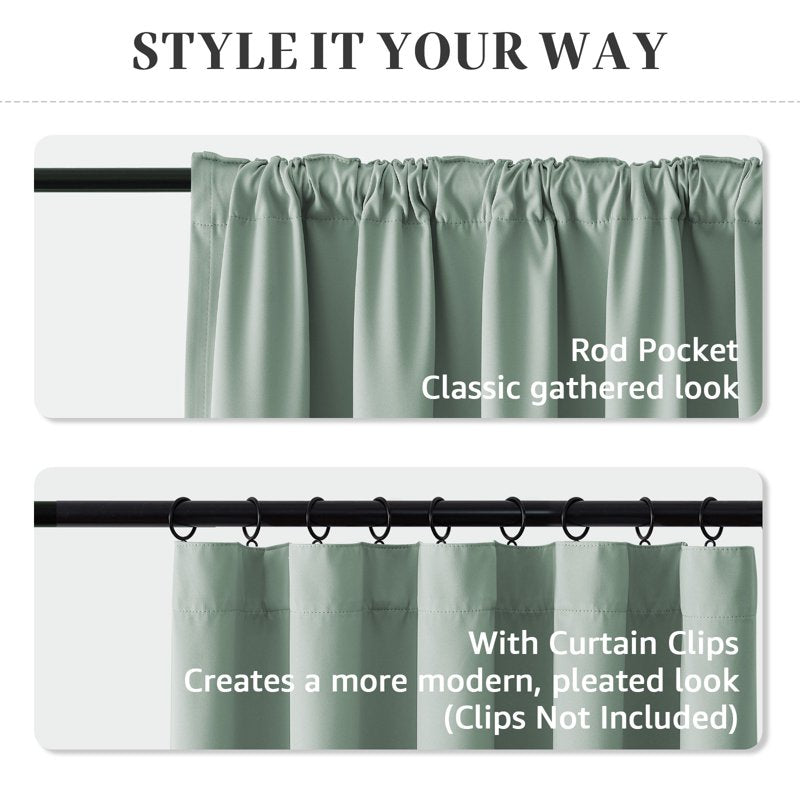 Darkening Curtains Set of 2 - Thermal Insulated Window Drapes for Bedroom & Living Room