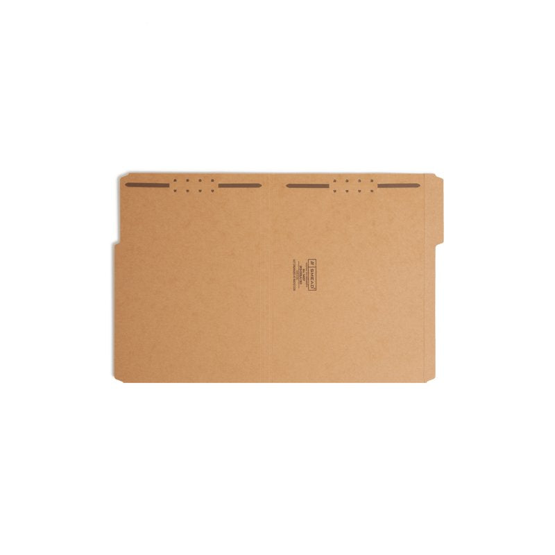 Reinforced Kraft File Folders with Fasteners - Letter Size, Pack of 50