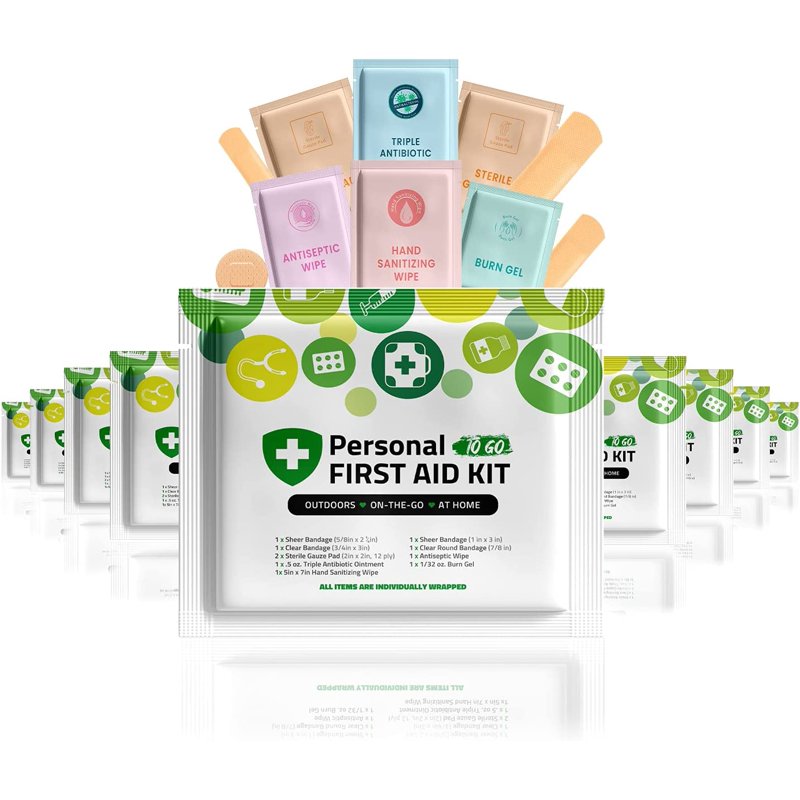 Travel First Aid Kit 10 Pack Compact Emergency Medical Supplies for Home Car & Outdoors