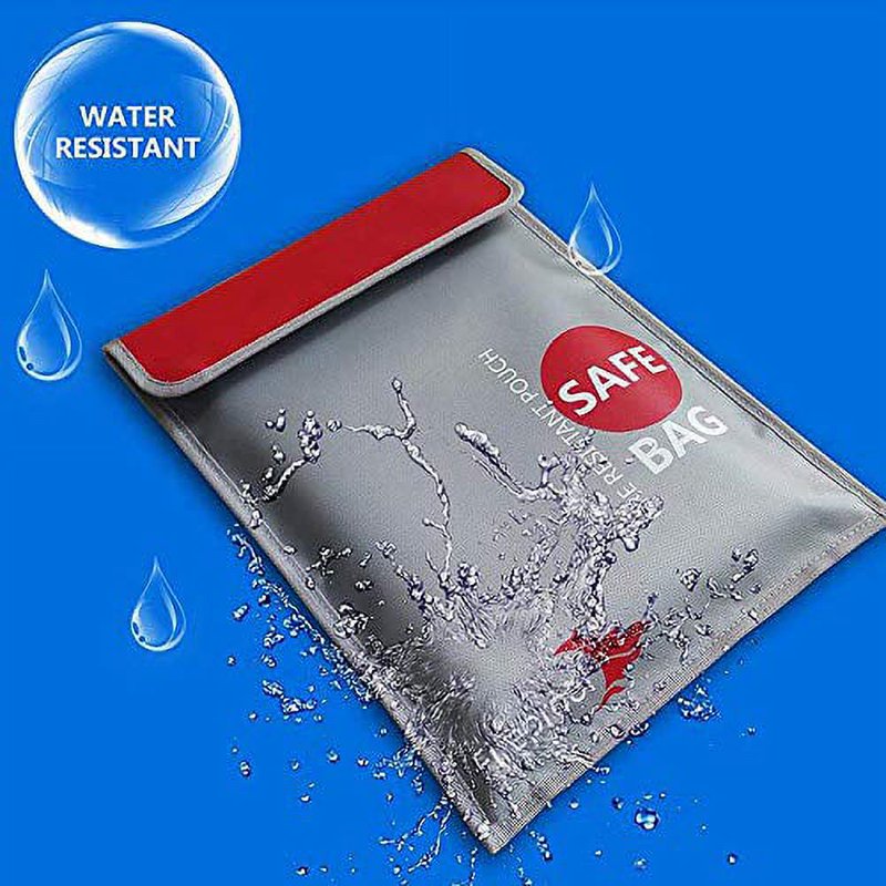 Fireproof Waterproof Document Bag 15x11 Inch Fire Resistant Money Safe Pouch