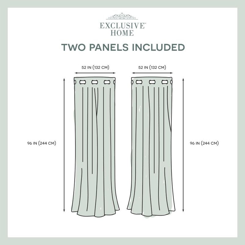 Room Darkening Grommet Top Curtain Panel Pair - Modern Linen Look, 52x96