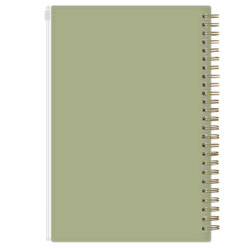 Blue Sky Day Designer Zip Pocket Cover Notebook - 5.75" x 8.5" Floral Journal, 160 Lined Pages, Gold Wire Binding