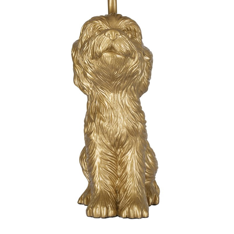 Golden Doodle Table Lamp - 18-inch Gold Finish with Linen Shade