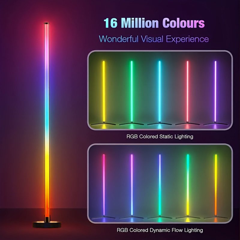 Smart RGB Corner Floor Lamp 2-Pack with App Control & Music Sync