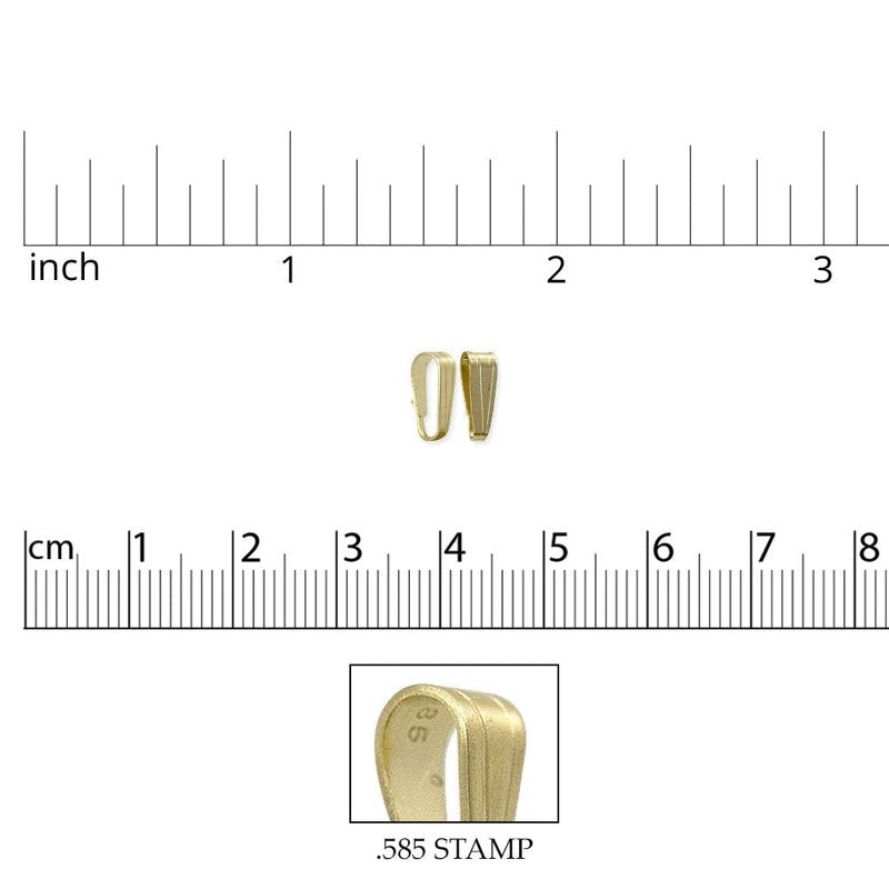 14K Solid Gold Snap Bail for Pendants and Charms - 6.5x2.5mm