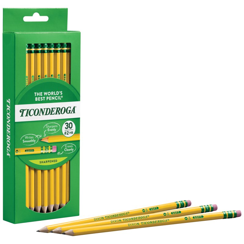 Pre-Sharpened #2 HB Wood-Cased Pencils 30 Count - Soft Lead, Yellow