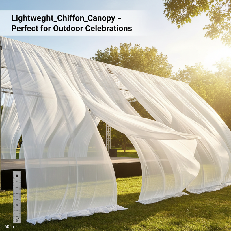 White Sheer Chiffon Fabric for Draping & Event Backdrops - 50 Yards