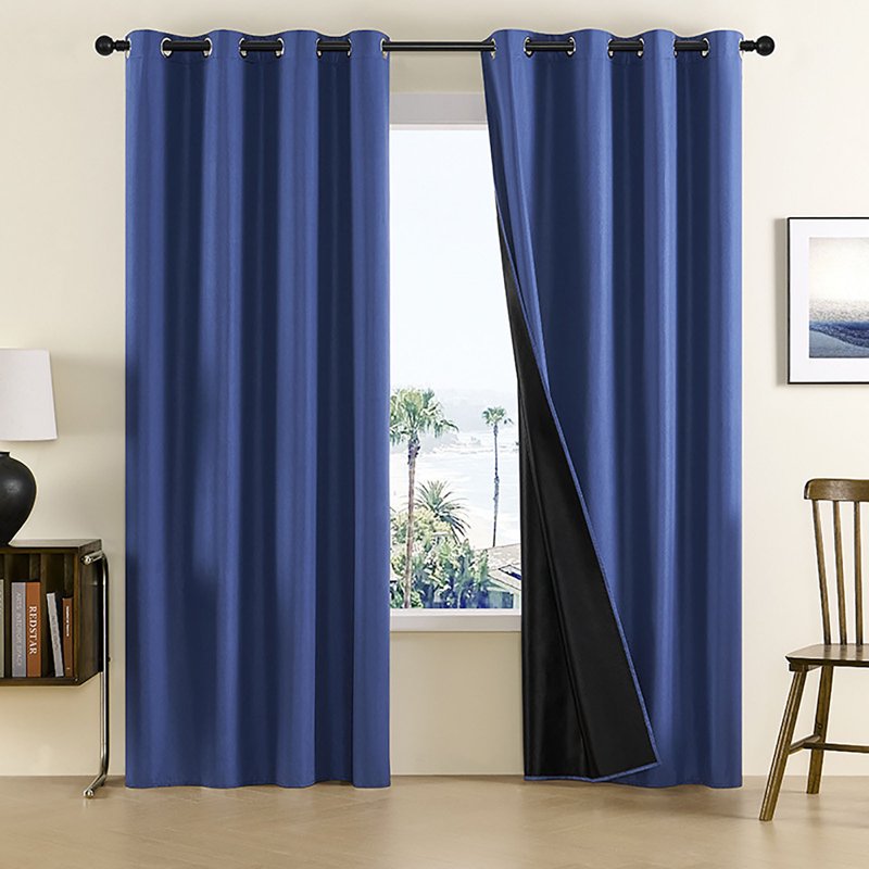 Blackout Thermal Insulated Curtains for Bedroom & Home Theater - Noise Reducing Room Darkening Drapes