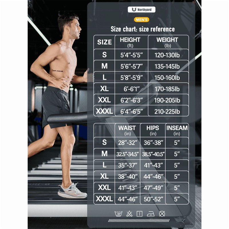 Men's Athletic Shorts 5 Inch Workout Running Gym Basketball Activewear - Lightweight & Breathable