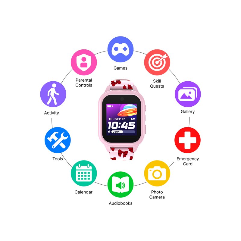 Kids Smartwatch with Camera, Audiobooks, Games & Water-Resistant Strap