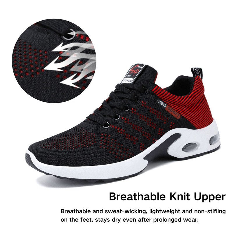 Men's Lightweight Breathable Athletic Sneakers with Arch Support - Gym & Running Shoes
