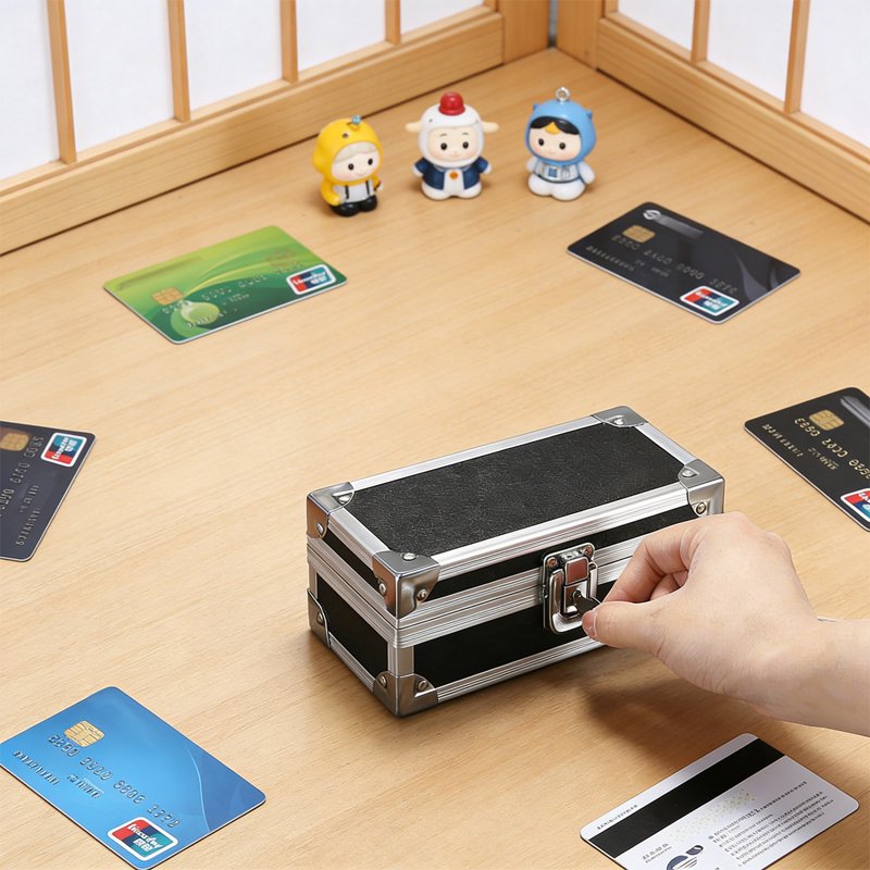 Lockable Aluminum Cash Box with Key - Compact Money Storage Organizer