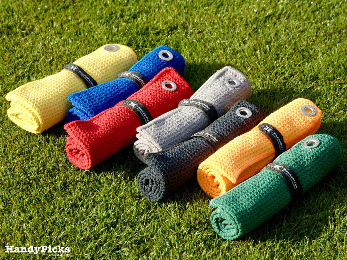 Microfiber Golf Towels Set with Carabiner & Hook Loop, 3 Pack, 16x16 Inches