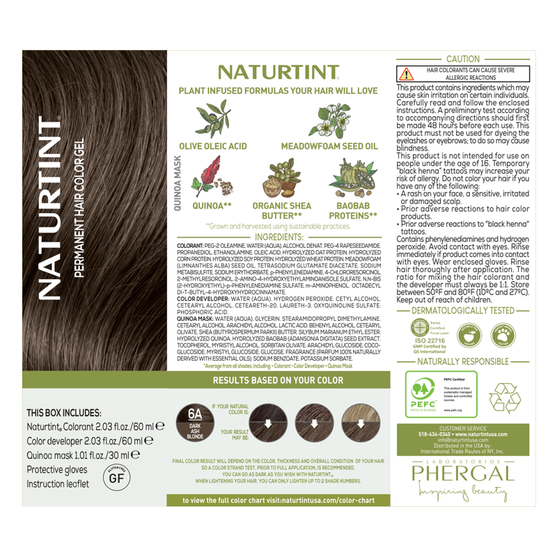 Permanent Hair Color Kit - Natural, Long-Lasting Shades, 6 Pack