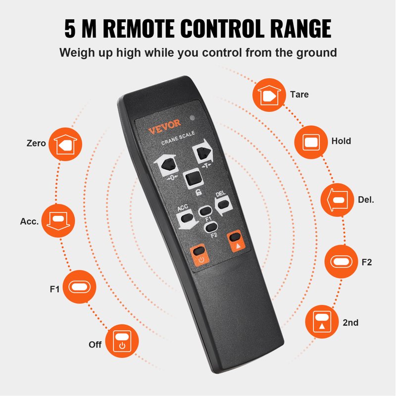 Heavy-Duty Digital Crane Scale 2200 lbs/1000 kg with Remote Control