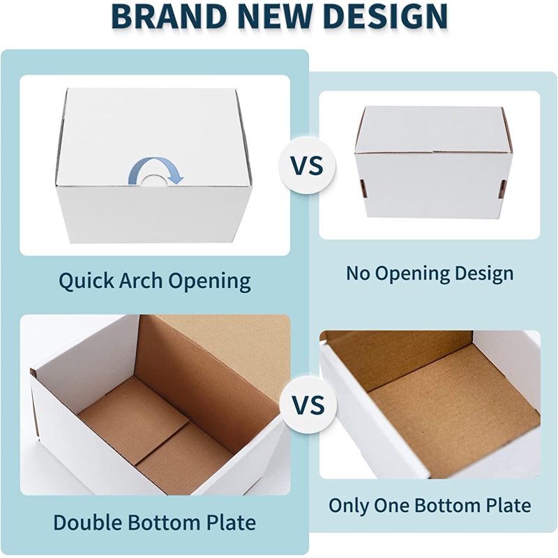 25 Pack White Corrugated Shipping Boxes 9x6x3 - Eco-Friendly & Foldable