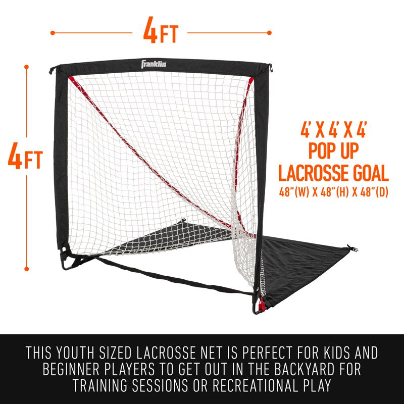 Kids Portable Lacrosse Goal 4x4 Feet - Backyard Practice Net for Youth Training