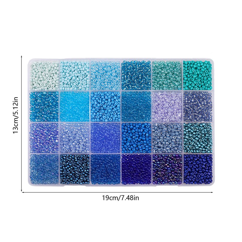 Assorted Glass Seed Beads Kit for Jewelry Making and Crafts - 5200pcs, 3mm
