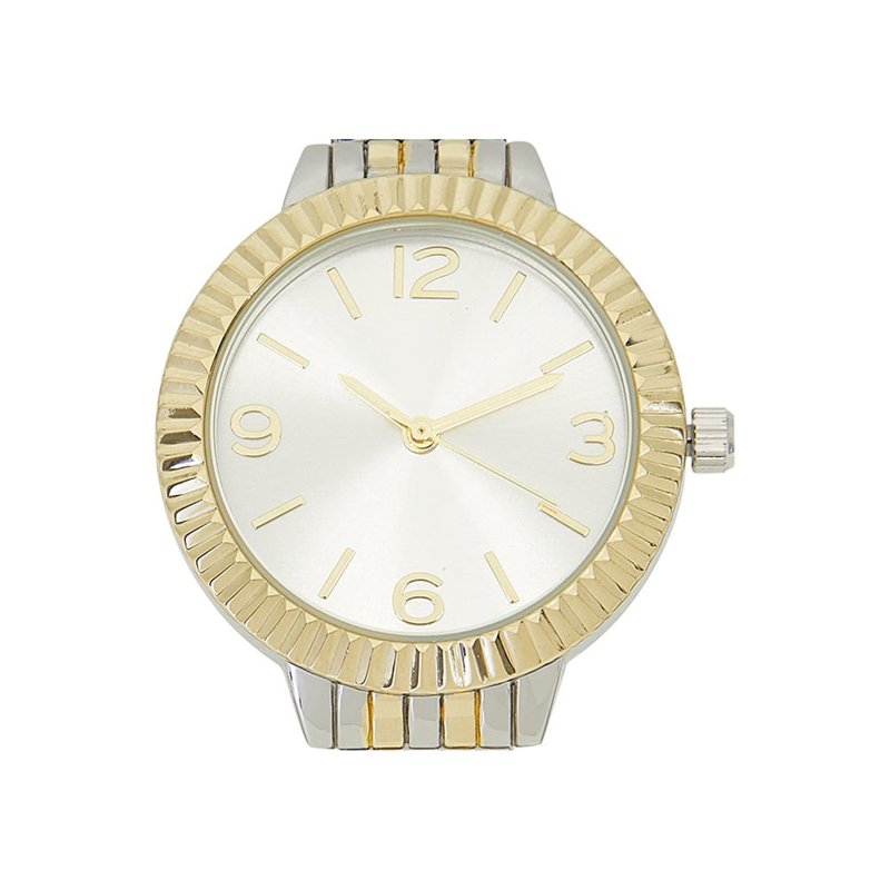 Women's Two-Tone Analogue Watch with Silver Dial and Gold Hands