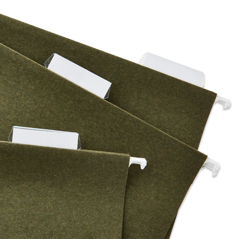 Letter Size Hanging File Folders with Tabs, Pack of 25, Green