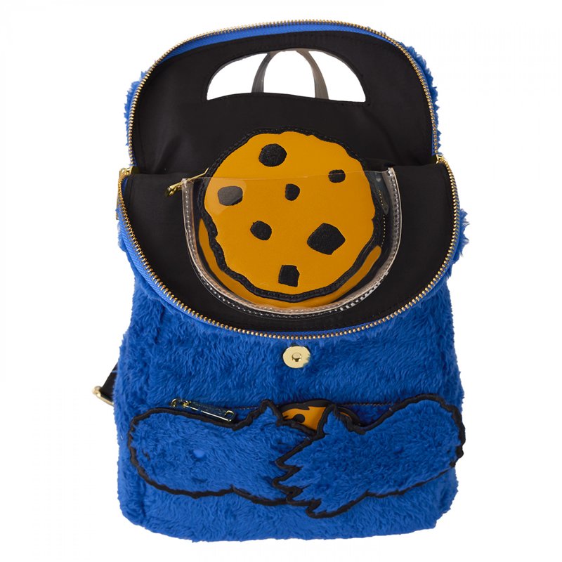Sesame Street Cookie Monster Plush Mini Backpack for Kids & Adults