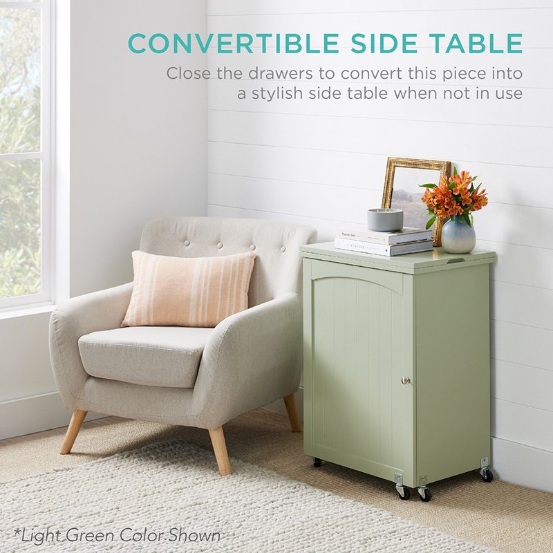 Multi-Function Sewing & Craft Table with Storage - White