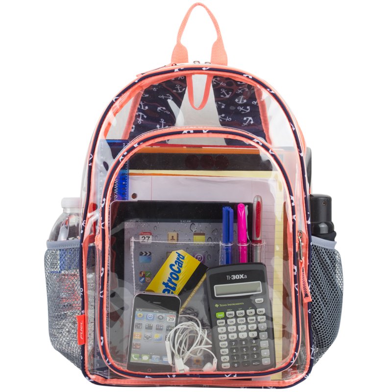 Clear Coral Backpack and Cinch Sling Set - Durable & Versatile Travel Bag